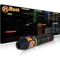 EXCO Rust Programming Mouse Pad Large Cheat Sheet Shortcuts Keyboard Mousepad Desk Mat for Operating System Web Game Development