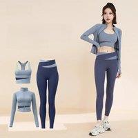 Women's Yoga Fitness Sportswear Top Running Tracksuit Sun Protection Clothing Gym Clothes Sport Suit