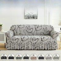 1 PC Prints Sofa Cover with Skirt Full Coverage Elastic Sofa Cover decorate the Sofa in the living