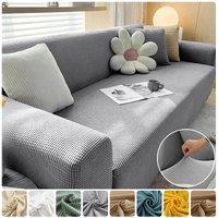 New Jacquard Fabric Sofa Cover Solid Color Couch Covers Elastic Washable Slipcover For L-Shaped Sofa