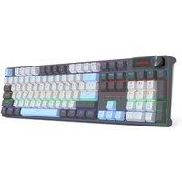 Redragon K718 Wired 104 Keys Gaming Rainbow Backlit Dedicated Knob Control, Sound Absorbing Foams Keyboard,Red Switch