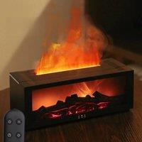 Fireplace Aroma Essential Oil Diffuser Colorful Flame Air Humidifier with Timer Remote for Home