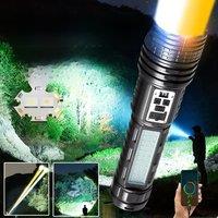 2025 Most Powerful LED Flashlight Rechargeable Super Bright Flashlights Long Range Tactical Torch