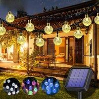 Solar String Lights Outdoor IP65 Waterproof 60LED 8 Modes Crystal Globe Christmas Lights for Garden Lawn Porch Decor Camping