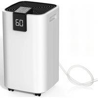 Dehumidifier 20 L, Dehumidifier Cellar Rooms with Digital Display, 24H Timer, Automatic Defrosting, Dry Clothes, Continuous Drai