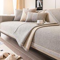 Cotton Linen Sofa Cover for Living Room Solid Sofa Cushion Non-Slip Couch Armrest Backrest Mat Home