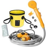 Portable Camping Shower 12V Pump Hiking Travel Outdoor Electric Bath Show with 20L Bucket Plant