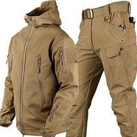 Outdoor Shark Skin Warm Suit Camouflage Plush Thickened Jacket Autumn and Winter Racing Suit