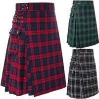 Men's Short Skirt Traditional Highland Tartan Practical Kilt Mens Skirt Vintage Kilt Scotland Gothic