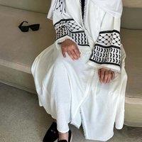2025 Wrinkle Soft Fur Embroidery Muslim Kefiyyeh Abaya Ramadan Ramadan Dubai Ladies Muslim Dress