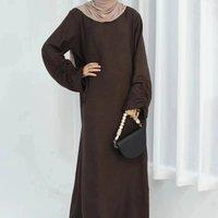 2025 Eid Islamic Women's Moderate Dress Lace Sleeves Moroccan Casual Ramadan Prayer Dubai Muslim