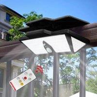 Solar Motion Sensor Flood Light Remote Control, 3 Modes Weatherproof Clip Lamp, Multiple Mounting Options Lighting for Outdoor