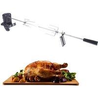 New Electric BBQ Grill Spit Roaster w/ 120 cm long cableRod Outdoor Barbecue Grilling Rotisserie Kit