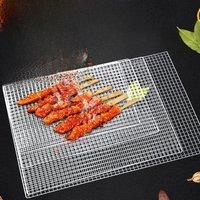 Square BBQ Grill Mesh Mat 304 Stainless Steel Grill Wire Mesh Outdoor Camping Pot Rack Korean