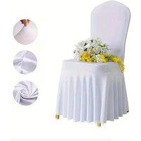 2025 Thick High Elastic Stretch Chair Cover Wedding Spandex Pleated Skirt Chair Slipcovers for Party