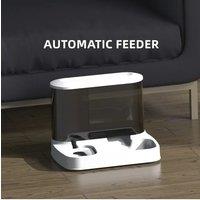 2 in 1 Pet Automatic Feeder Dry Food Storage Container Large Plastic Visible Pet Water Fountain Automatic Pet Food Dispenser