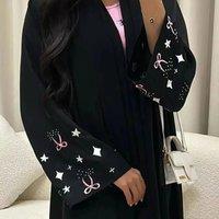 2025 Abaya Dress for Women Embroidery Cardigan Jalabiya Eid Ramadan Robe Morocco Dubai Abayas