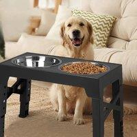 Elevated Dog Feeder Bowls Adjustable Raised Stand with Double Stainless Steel Food Water Bowls Small