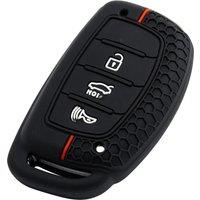 Silicone Car Key Fob Case Cover Chain Ring For Hyundai Sonata Tucson Elantra Ioniq 2017 2018 2019 4 Buttons Keychain Accessories