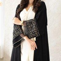 Muslim Long Robe Embroidery Dress for Women Morocco Eid Kimono Ramadan Abayas Kaftan Islam Dubai