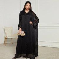 2025 Hot Selling Abaya Set for Muslim Women Kaftan Dubai Luxury Shiny Batwing Sleeve Evening Party