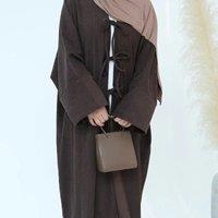 2025 New Islamic Clothing Modern Corduroy Dress Muslim Abaya Dubai Women Open Abaya Modest Dress