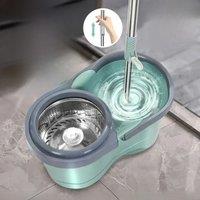 Suit, Automatic Rotating Mop /3pcs Mop Replacement Head, Clean Microfiber Tow Bucket Lazy Magic Mop