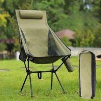 Portable Folding Camping Chair with Headrest Lightweight Tourist Chairs Aluminum Alloy Fishing Chair