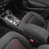 Alcantara Suede Car Interior Overlay Shift Knob Cover Armrest Shell Control Panel Frame Storage Box Frame For Audi A3 2014-2020