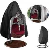 Black Patio Chair Cover Egg Swing Chair Waterproof Dust Cover Protector with Zipper Protective Case