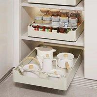 New Kitchen Storage Rack with Slide Rails Pull-out Kitchen Drawer Type Storage Tray Spice Box
