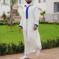 Muslim Robes Men Clothing Kaftan Eid Thobe Kurta Arab Turkish Dress Dubai Islam Habit Ethnic Leisure