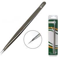 1Piece Round Tip Polished Straight Tweezers For Planting Tin IC Chip Flying Wire Spot Welding Mainboard BGA Precise Phone Repair