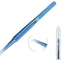 1Piece Precision Titanium Alloy Curved Tweezers Clamp 0.15mm Edge Precision Fingerprint Tweezers for