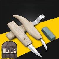 Wood Carving Cutter Hand Tool 5 PCS Set Hand Chisel DIY Wood Carving Knife Chip Knives Hooked