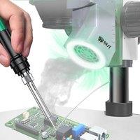 Microscope LED Smoking Device With Circular Illuminator Exhaust Fan For Microscopes PCB Board Welding Smoke Removal Tool