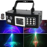 DJ Disco Laser Light 3IN1 Effect Party Laser Light Projector DMX Control LED Purple Lights Stage Strobe Light For Club Dance Bar