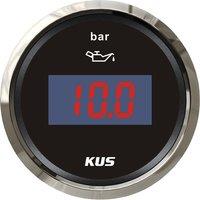 KUS Auto Instrument Panel Oil Pressure Gauges 52mm 0-10Bar Boat Digital Oil Pressure Meters with Red Yellow Backlight