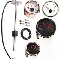 0-190ohm Auto or Boat Water Level Gauges 52mm with 100 150 200 250 300 350 450mm Water Level Sensors Sending Unit Red Backlight