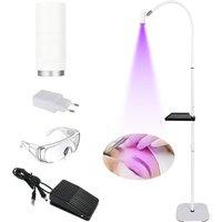UV Lash Light for Eyelash Extensions UV Lash Glue Curing Light 2W-6W Touch Dimmable Focus Lash Lamp with Foot Pedal Control