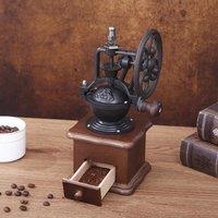 Hand Shake Coffee Bean Grinders Vintage Big Wheel Manual Coffee Machine Cast Iron Vintage Shaker
