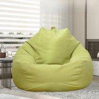 Lazy Sofa Cover Solid Chair Covers Without Filler Linen Cloth Lounger Seat Bean Bag Pouf Puff Couch