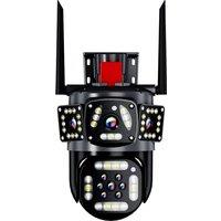 6K 12MP Outdoor WiFi Camera Motion Tracking PTZ Zoom Cam Three Screen 360 View Security Protection Video Surveillance Cameras