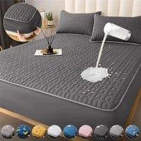 Waterproof Thicken Mattress Pad Protector Skin-Friendly Durable Fitted Sheet Bed Cover Latex Mat