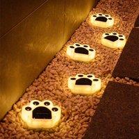 1/4PCS Solar Paw Outdoor Lights, IP65 Waterproof Lawn Lamp, Intelligent Light Control Lighting, for Garden Yard Camping Deco