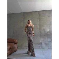 Sexy Low- Cut Strapless Long Dress with Slit for Night Club Cross-Border Slimming High Waist Dress