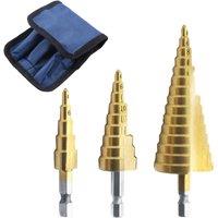 Titanium Plated Drill Bits Reaming Tool Hole Opener Electric Grinder Bits Bearing Steel Drill Bits Hexagonal Shank Pagoda Drill