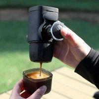 Mini 2 in 1 Portable Hand Pressure Capsule Coffee Machine Small Outdoor Ground Coffee Machine for