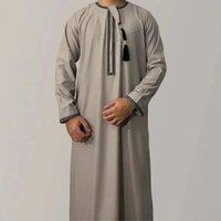New Muslim Men Long Sleeve Pullover Dress Abaya Daffah Jubba Thobe Pakistan Saudi Arab Kaftan Islam