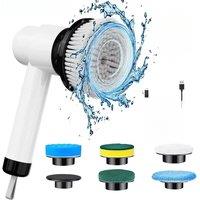 6 in 1 Home Electric Cleaning Brush Multifunctional Waterproof Handheld for Kitchen Cleaning and